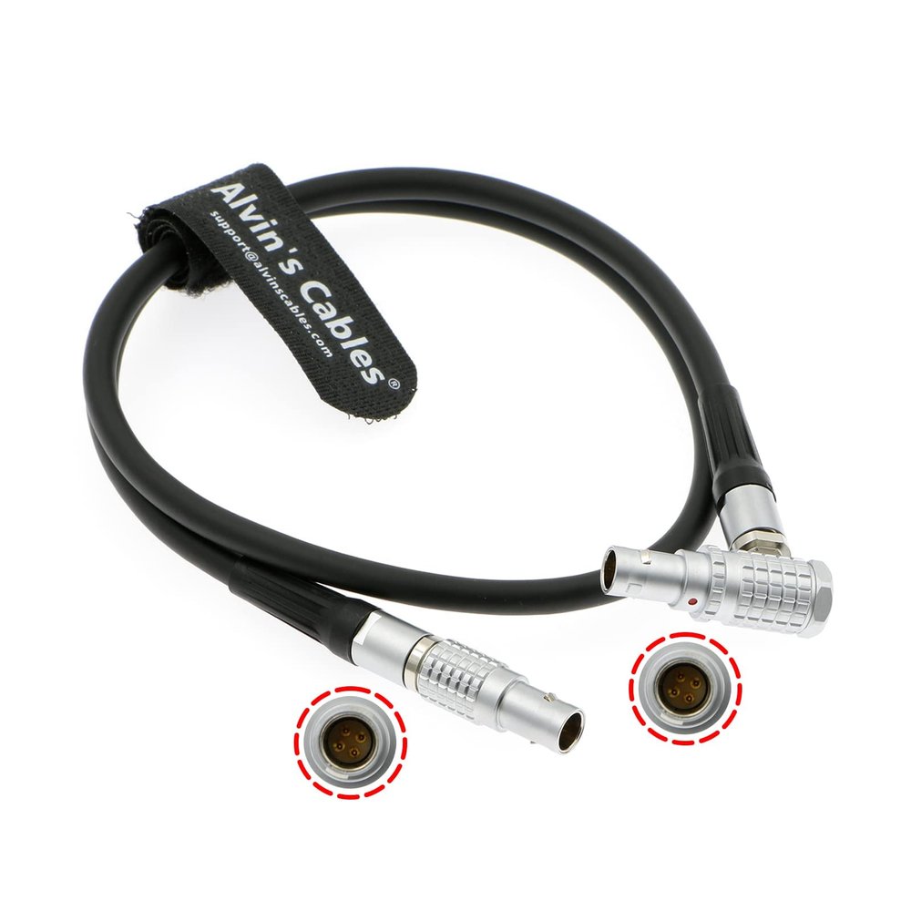 Alvins Cables Teradek RT Motor Cable for Teradek MDR.X Receiver | MOTR.X Motor| MK3.1 Motor Straight to Right Angle 4 Pin Male Power Control Cable 60cm|24inches