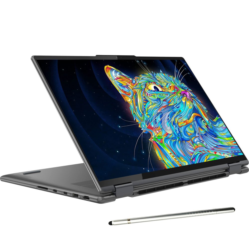 Lenovo Yoga 7i 16'' 2.5K Touchscreen 2-in-1 Laptop, 12th Intel Evo Platform 12-Core i5-1240P, 8GB LPDDR5 RAM, 512GB SSD, Iris Xe Graphics, Backlit KB, FP, Win11 H, W/ Stylus Pen Storm Grey