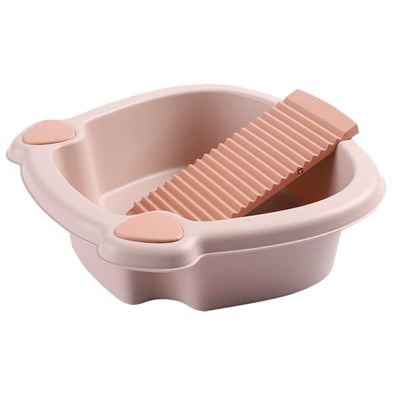 Toddmomy Washboard Basin 11.41X11.41X3.74 Inch Lightweight Laundry Tub for Hand Washing Clothes Small Delicate Garments Home Dorm Use Compact Portable
