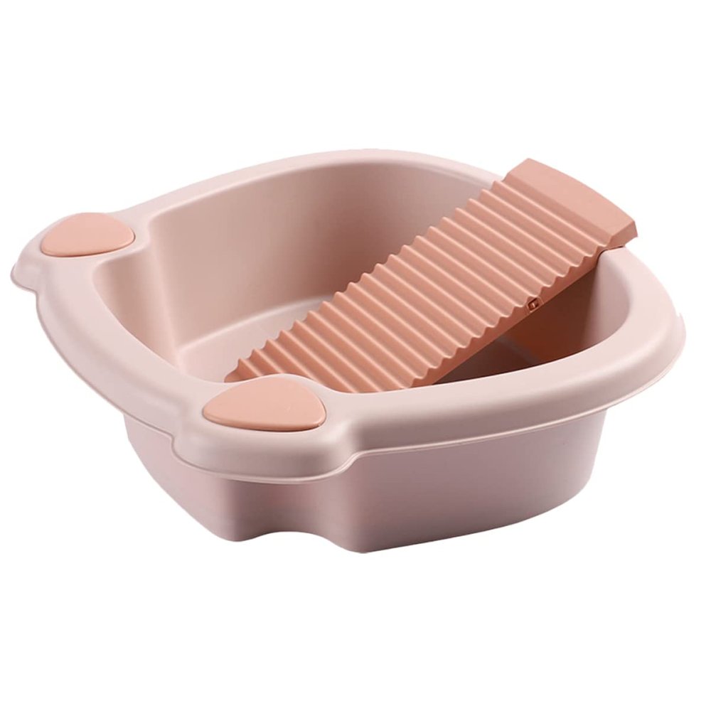 Toddmomy Washboard Basin 11.41X11.41X3.74 Inch Lightweight Laundry Tub for Hand Washing Clothes Small Delicate Garments Home Dorm Use Compact Portable