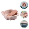 Toddmomy Washboard Basin 11.41X11.41X3.74 Inch Lightweight Laundry Tub for Hand Washing Clothes Small Delicate Garments Home Dorm Use Compact Portable view 2