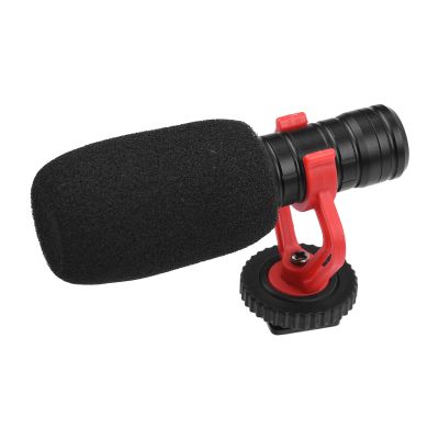 Andoer Camera Microphone Cardioid Condenser Microphone with 3.5mm Port Shockproof Stand Sponge and Furry Windshield Carrying Case Compatible with Phones Camera