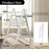 3 Step Ladder,Folding Step Stool with Wide Anti-Slip Pedal,330lbs Load Capacity,Lightweight and Portable for Kitchen Space Saving view 4