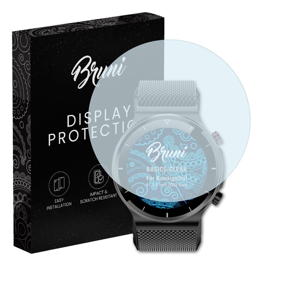 Bruni Screen Protector compatible with Koenigsthal B1 1.3 Inch 2022 Rund Protector Film, crystal clear Protective Film (2X)