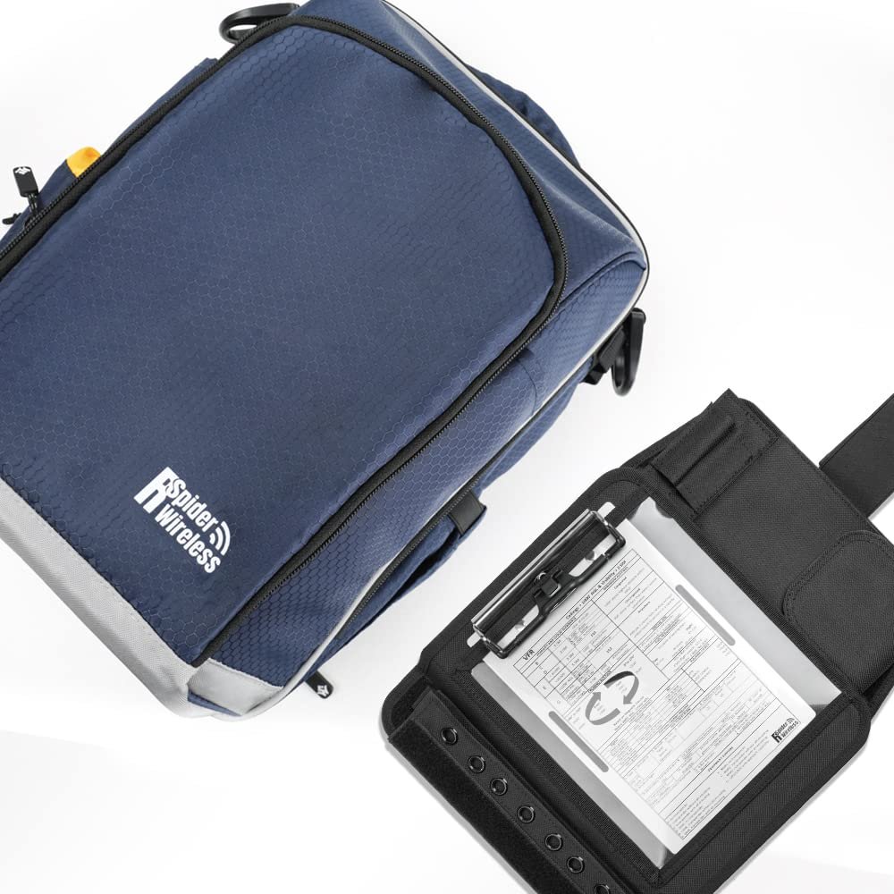 R SPIDER WIRELESS Pilot Kneeboard and Bag, Aluminum Clipboard, Fits 9"-11" Tablets, Aviation Use