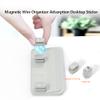 Cable Management Magnetic Cord Clip Desk Organizer SHEEAST Multipurpose Cable Holder Desktop Cable Keeper 2 Pack for USB C Cables, Micro Cables, Sticks to Wood Marble Metal Glass, Gray view 4
