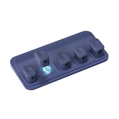 Cable Management Magnetic Cord Organizer SHEEAST Desktop Cable Keeper Multipurpose Cable Holder Desk Organization, 5 Clips for USB C Cables, Micro Cables, Sticks to Wood Marble Metal Glass, Blue