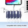 Cable Management Magnetic Cord Organizer SHEEAST Desktop Cable Keeper Multipurpose Cable Holder Desk Organization, 5 Clips for USB C Cables, Micro Cables, Sticks to Wood Marble Metal Glass, Blue view 2