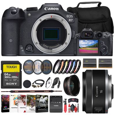 Canon EOS R7 Camera with 16mm Lens (5137C002) Bundle