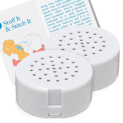 VOICEGIFT Mini-Me Holiday Gift, 60-Second Multi-Message Audio Recorder for Plush Toys, Quilts, Pillow, Crafts, Playful Mini Voice Gift Inserts for Custom Sound Gifting & DIY Projects 2-Pack