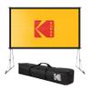 Kodak 150 Portable Projector Screen W/Stand - Fast Fold White Projection Backdrop for Outdoor & Indoor Movies with Tripod, Outdoor Stability Kit, & Black Storage Carry Case view 1