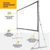 Kodak 150 Portable Projector Screen W/Stand - Fast Fold White Projection Backdrop for Outdoor & Indoor Movies with Tripod, Outdoor Stability Kit, & Black Storage Carry Case view 2