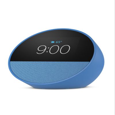 Amazon Echo Spot (newest model), Great for nightstands, offices and kitchens, Smart alarm clock, Designed for Alexa+, Ocean Blue