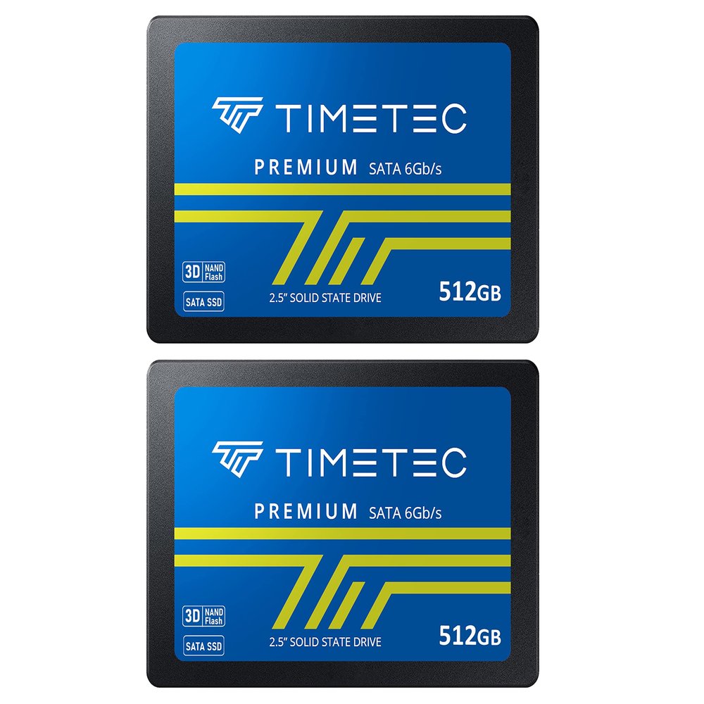 Timetec 512GBx2 (2 Pack) SSD 3D NAND SATA III 6Gb/s 2.5 Inch 7mm (0.28") Read Speed Up to 550 MB/s SLC Cache Performance Boost Internal Solid State Drive for PC Computer Desktop and Laptop