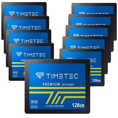 Timetec 128GBx10 (10 Pack) SSD 3D NAND SATA III 6Gb/s 2.5 Inch 7mm(0.28") Read Speed Up to 550 MB/s SLC Cache Performance Boost Internal Solid State Drive for PC Computer Desktop and Laptop