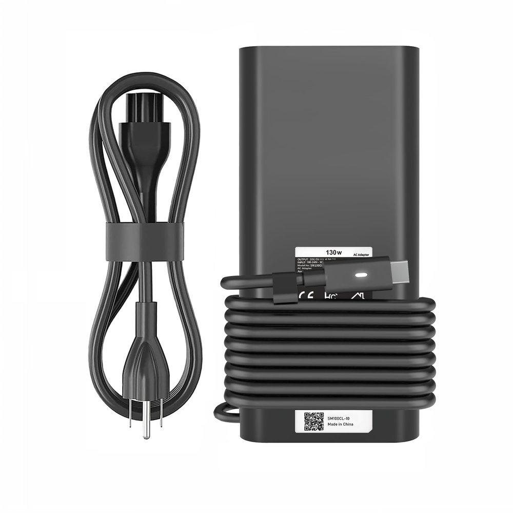 130W USB C Laptop Charger Compatible with Dell Precision 5570 5560 5550 5530 5760 5750 3560 Latitude 7410 7310 7210 9410 9510 5420 5520 5510 XPS 15 17 2in1 9575 9500 9700 Power Cord (SM65CL-01)