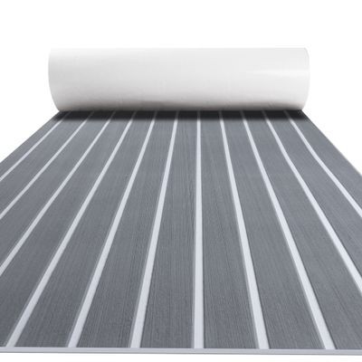 FOCEAN Boat Flooring EVA Foam Boat Decking Faux Teak Marine Flooring Marine Mat Sheet for Motorboat RV Yacht Kayak Surfboard, 94.5''x 15.7'', Grey with White Lines