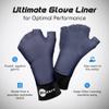 Wickers Fingerless Athletic Gloves Liners (Large, Gray) - Lacrosse Glove Liner, Ski Gloves for Winter, Snow Sports Glove Liners for Men, Thin Thermal Liner for Field Hockey, Pickleball, and Golf view 3