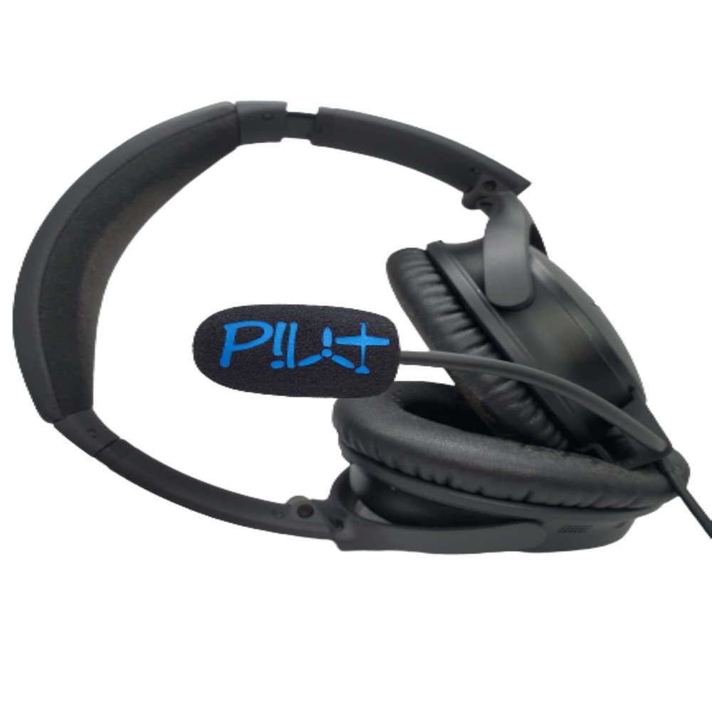BuzzMuffs: Pilot Custom Aviation Mic Muff for Headsets (Stearman Blue)