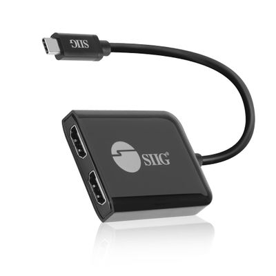 SIIG USB-C to 2 Port HDMI Display MST Hub - Up to Dual 4K@60Hz Extended Display Mode, Compatible with Windows and ChromeOS, Not macOS Compatible (CE-DP0T11-S1)