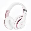 Falebare Bluetooth Headphones Over Ear, 6S Foldable Wireless Headphones with 6 EQ Modes, 40 Hours Playtime HiFi Stereo Headset with Mic, Soft Ear Pads, TF/FM for Cellphone/PC/Home (White & Rose Gold) view 1