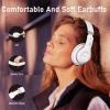 Falebare Bluetooth Headphones Over Ear, 6S Foldable Wireless Headphones with 6 EQ Modes, 40 Hours Playtime HiFi Stereo Headset with Mic, Soft Ear Pads, TF/FM for Cellphone/PC/Home (White & Rose Gold) view 3
