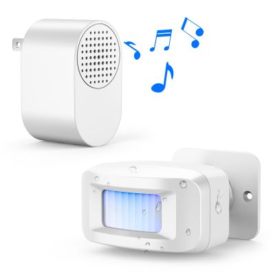 Driveway Alarms Wireless Outside Weatherproof - Motion Sensor Alarms System Motion Detector Plug-in Receiver Loud Chimes Security Alert Monitor System 500FT Long Range Outdoor Detection
