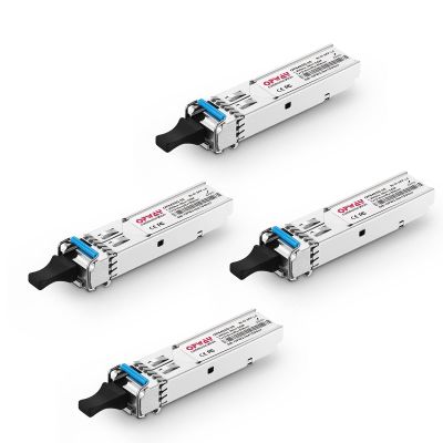 Tongyu 4PCS/Pack SFP LC 1.25Gb/s Module 1310nm/1550nm 20km Bi-Directional Transceiver for Cisco, Ubiquiti UF-SM-1G Netgear Mikrotik Other Open Switches 1000Base-LX Ethernet Metro/Access Networks