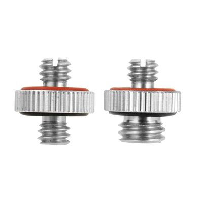 FEICHAO Double Head Screw Adapter Converter 1/4" to 1/4 or 3/8" Male to Male Stud Standard Mounting Thread for DSLR Camera Tripod Flash Light Microphone Screw Accessories (Kit 2)
