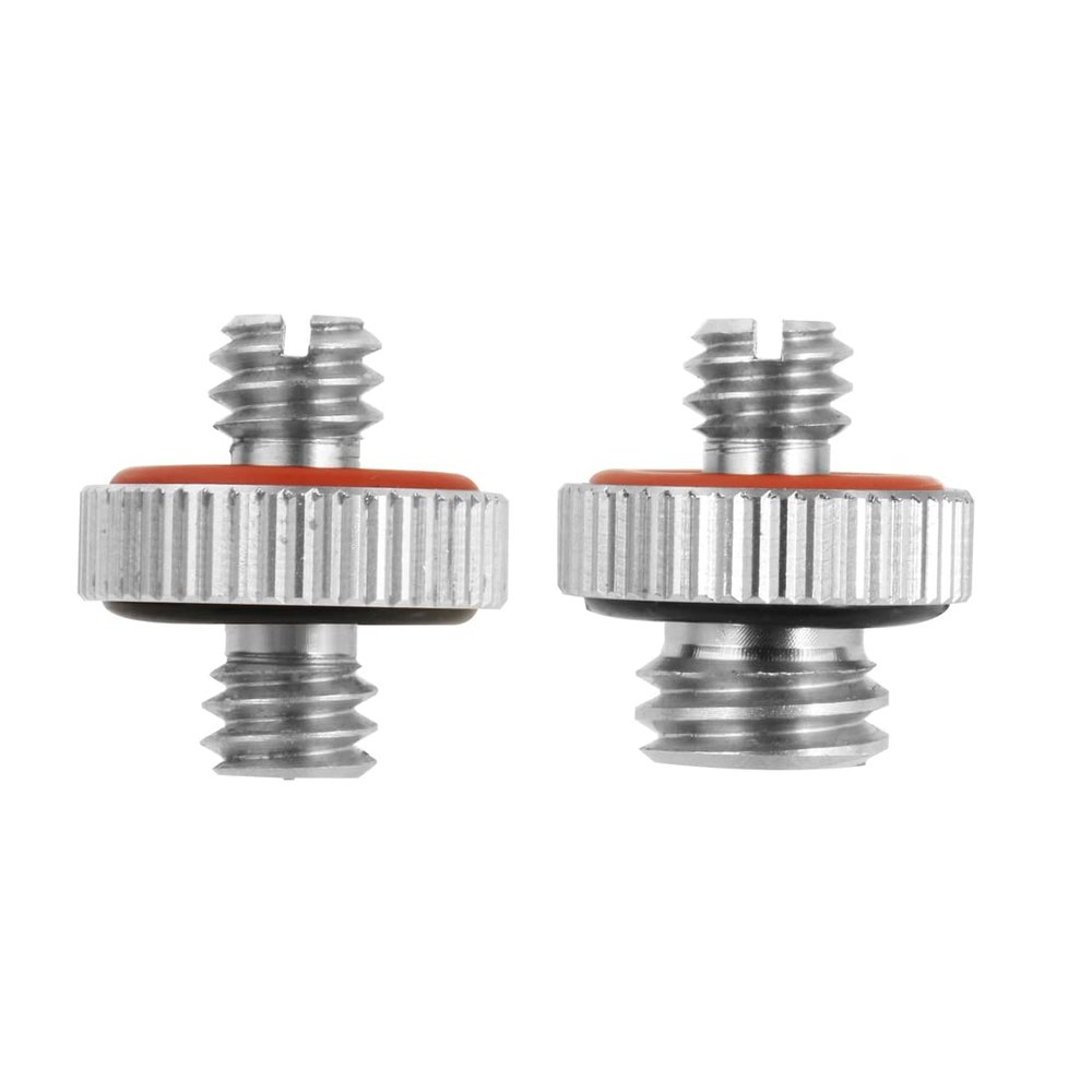 FEICHAO Double Head Screw Adapter Converter 1/4" to 1/4 or 3/8" Male to Male Stud Standard Mounting Thread for DSLR Camera Tripod Flash Light Microphone Screw Accessories (Kit 2)
