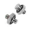 FEICHAO Double Head Screw Adapter Converter 1/4" to 1/4 or 3/8" Male to Male Stud Standard Mounting Thread for DSLR Camera Tripod Flash Light Microphone Screw Accessories (Kit 2) view 4