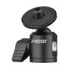 Andoer Mini Ball Head Adapter Camera Tripod Ball Head Mount 1/4 Inch Screw Connector with 1/4 Inch Screw Hole at Bottom view 1