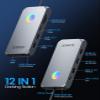 Docking Station USB C to Dual HDMI Adapter, ORICO 12 in 1 RGB USB C Hub with Dual HDMI, VGA, 100W PD, Ethernet, 4 USB Ports, SD/TF, Audio, 14 RGB Lighting Modes, Compatible for Windows/Mac OSGold view 2