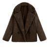HINDOLA Women's Winter Casual Warm Faux Fur Thick Jacket Coats Lapel Button Parka Outwear Overcoat with Pockets view 2