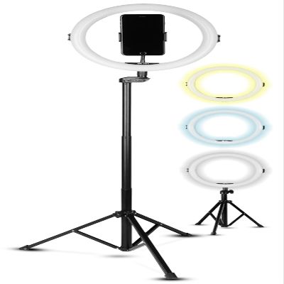 SQUATZ 11 LED 12W Selfie Ring Light with Wired Control, 3 Color Modes, 10 Brightness Levels, Tripod Stand with 6 Sections, Phone Holder, Adjustable Brightness Levels for Influencers, YouTube, TikTok