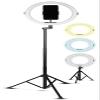 SQUATZ 11 LED 12W Selfie Ring Light with Wired Control, 3 Color Modes, 10 Brightness Levels, Tripod Stand with 6 Sections, Phone Holder, Adjustable Brightness Levels for Influencers, YouTube, TikTok view 1