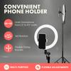 SQUATZ 11 LED 12W Selfie Ring Light with Wired Control, 3 Color Modes, 10 Brightness Levels, Tripod Stand with 6 Sections, Phone Holder, Adjustable Brightness Levels for Influencers, YouTube, TikTok view 4