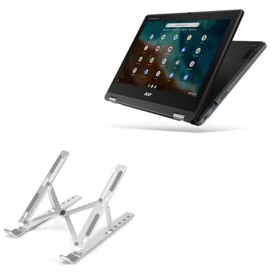 BoxWave Stand and Mount Compatible with Acer Chromebook Spin 311 (R722T) - Compact QuickSwitch Stand, Portable Multi Angle Viewing Foldable Riser - Metallic Silver