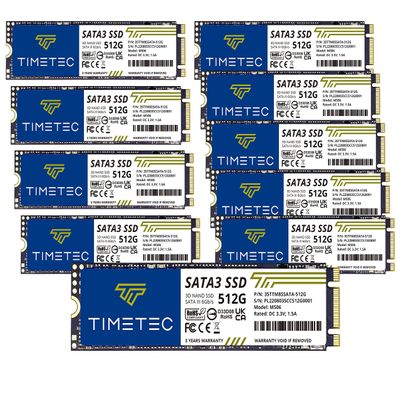 Timetec 512GBx10 (10 Pack) SSD 3D NAND SATA III 6Gb/s M.2 2280 NGFF Read Speed Up to 550MB/s SLC Cache Performance Boost Internal Solid State Drive for PC Computer Laptop and Desktop