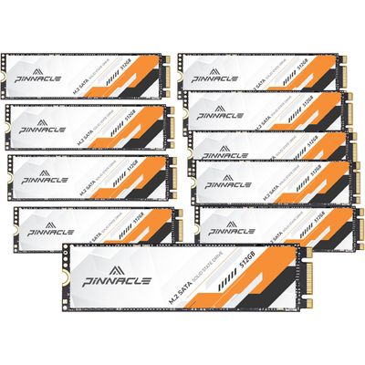Timetec 512GBx10 (10 Pack) SSD 3D NAND SATA III 6Gb/s M.2 2280 NGFF Read Speed Up to 550MB/s SLC Cache Performance Boost Internal Solid State Drive for PC Computer Laptop and Desktop (Pinnacle)