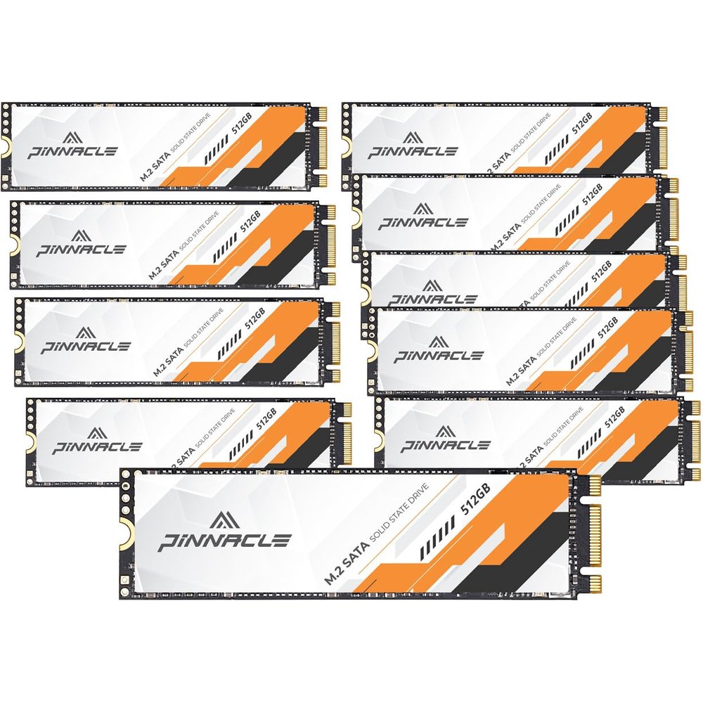 Timetec 512GBx10 (10 Pack) SSD 3D NAND SATA III 6Gb/s M.2 2280 NGFF Read Speed Up to 550MB/s SLC Cache Performance Boost Internal Solid State Drive for PC Computer Laptop and Desktop (Pinnacle)