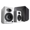 Audioengine A5 White 150W Powered Bookshelf Speakers and S6 Subwoofer with Remote view 1