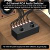 Dingsun 6-Way Audio Switcher, Right and Left Channel Stereo Audio Switcher, Plug & Play Compatible with TV, Blu -Ray Player, DVD Player, CD, Amplifier, Speaker (6 in-1 Out) view 3