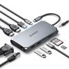 Docking Station USB C to Dual HDMI Adapter, ORICO 12 in 1 USB C Hub with Dual HDMI, VGA, 100W PD, Ethernet, 2 USB-A 3.1, 1 USB 2.0, 1 Type-C 3.1, SD/TF, Audio, Compatible for Windows/Mac OSGrey view 1