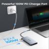 Docking Station USB C to Dual HDMI Adapter, ORICO 12 in 1 USB C Hub with Dual HDMI, VGA, 100W PD, Ethernet, 2 USB-A 3.1, 1 USB 2.0, 1 Type-C 3.1, SD/TF, Audio, Compatible for Windows/Mac OSGrey view 4