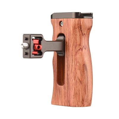 Andoer Andoer Wooden Camera Cage Grip, 1/4" Screw Mounting Style with Mini Cold Shoe Mounting Wrench, Compatible with SmallRig Video Cage, Silver