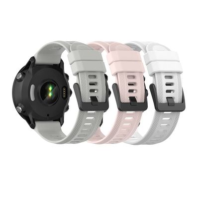 Senter 22mm Soft Rubber Without Quick Release Replacement Band for Garmin Forerunner 955/Forerunner 945/Forerunner 935 Smart Watch(Black Buckle)