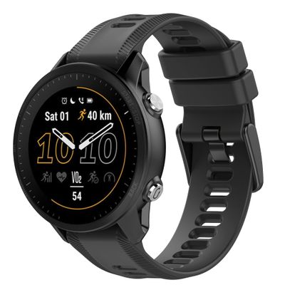 Senter 22mm Soft Rubber Without Quick Release Replacement Band for Garmin Forerunner 955/Forerunner 945/Forerunner 935 Smart Watch(Black Buckle)