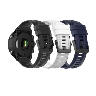 Senter 22mm Soft Rubber Without Quick Release Replacement Band for Garmin Forerunner 955/Forerunner 945/Forerunner 935 Smart Watch(Black Buckle)