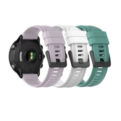 Senter 22mm Soft Rubber Without Quick Release Replacement Band for Garmin Forerunner 955/Forerunner 945/Forerunner 935 Smart Watch(Black Buckle)